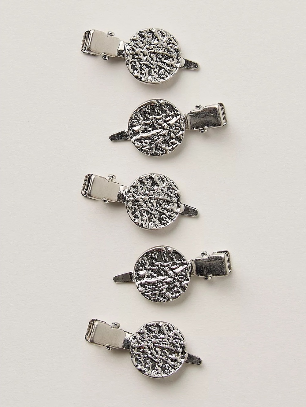 NWT FREE PEOPLE Coined Barrette Set | Silver MSRP $24
